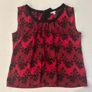 Candie's Red and Black Floral Blouse